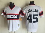 Vintage Chicago White Sox #45 Michael Jordan Stitched White Baseball Jersey Throwback Edition