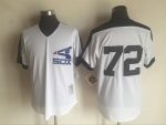 Vintage Chicago White Sox #72 Carlton Fisk Stitched White Mesh Baseball Jersey Throwback Edition