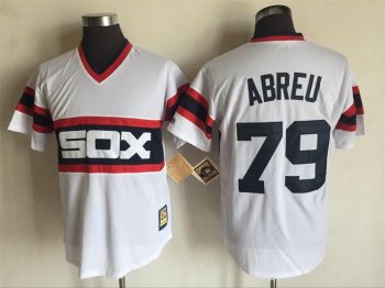 Vintage Chicago White Sox #79 Jose Abreu Stitched White Baseball Jersey Throwback Edition