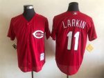 Vintage Cincinnati Reds #11 Barry Larkin Stitched Red Mesh Baseball Jersey Throwback Edition (2)
