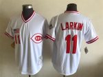 Vintage Cincinnati Reds #11 Barry Larkin Stitched White Baseball Jersey Throwback Edition