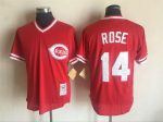 Vintage Cincinnati Reds #14 Pete Rose Stitched Red Mesh Baseball Jersey Throwback Edition