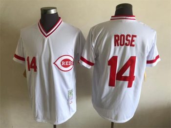 Vintage Cincinnati Reds #14 Pete Rose Stitched White Baseball Jersey Throwback Edition