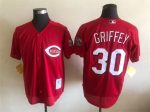 Vintage Cincinnati Reds #30 Ken Griffey Jr. Stitched Red Mesh Baseball Jersey Throwback Edition