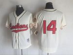 Vintage Cleveland Indians #14 Stitched Cream Baseball Jersey Throwback Edition