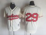 Vintage Cleveland Indians #29 Stitched Cream Baseball Jersey Throwback Edition