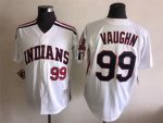 Vintage Cleveland Indians #99 Rick Vaughn Stitched White Baseball Jersey Throwback Edition
