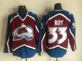 Vintage Colorado Avalanche #33 ROY Stitched Burgundy-Blue Hockey Jersey