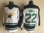 Vintage Dallas Stars #22 HULL Stitched White-Black-Green Hockey Jersey