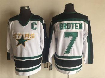 Vintage Dallas Stars #9 MODANO Stitched White-Black-Green Hockey Jersey