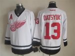 Vintage Detroit Red Wings #13 DATSYUK Stitched White-Black Hockey Jersey Throwback Edition