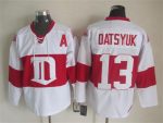 Vintage Detroit Red Wings #13 DATSYUK Stitched White-Red Hockey Jersey Throwback Edition