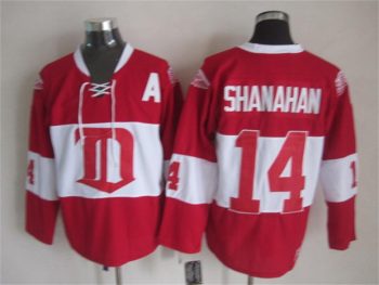 Vintage Detroit Red Wings #14 SHANAHAN Stitched Red-White Hockey Jersey