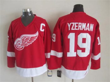 Vintage Detroit Red Wings #19 YZERMAN Stitched Red Hockey Jersey Throwback Edition