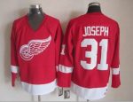 Vintage Detroit Red Wings #31 JOSEPH Stitched Red Hockey Jersey