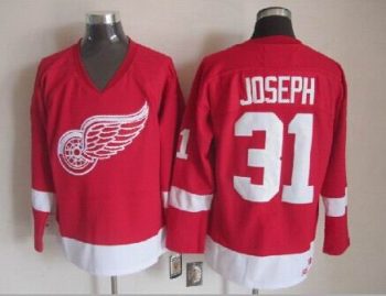 Vintage Detroit Red Wings #31 JOSEPH Stitched Red Hockey Jersey