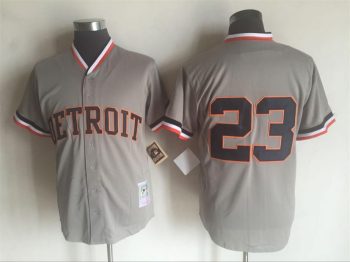 Vintage Detroit Tigers #23 Stitched Gray Baseball Jersey Throwback Edition