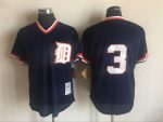Vintage Detroit Tigers #3 Alan Trammell Stitched Navy Blue Mesh Baseball Jersey Throwback Edition