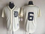 Vintage Detroit Tigers #6 Al Kaline Stitched Cream Pinstripe Baseball Jersey Throwback Edition