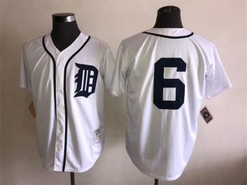 Vintage Detroit Tigers #6 Al Kaline Stitched White Pinstripe Baseball Jersey Throwback Edition