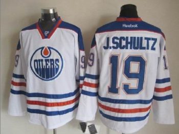 Vintage Edmonton Oilers #19 J.SCHULTZ Stitched Blue-Orange Hockey Jersey Throwback Edition