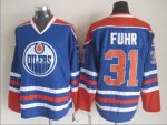 Vintage Edmonton Oilers #31 FUHR Stitched Blue-Orange Hockey Jersey Throwback Edition