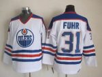 Vintage Edmonton Oilers #31 FUHR Stitched White-Blue-Red Hockey Jersey Throwback Edition