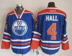 Vintage Edmonton Oilers #4 HALL Stitched Blue-Orange Hockey Jersey Throwback Edition