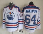 Vintage Edmonton Oilers #64 YAKUPOV Stitched White-Blue-Red Hockey Jersey Throwback Edition