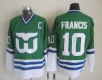 Vintage Hartford Whalers #10 FRANCIS Stitched Green-White-Blue Hockey Jersey Throwback Edition
