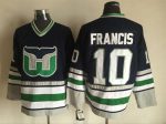 Vintage Hartford Whalers #10 FRANCIS Stitched Navy-White-Green Hockey Jersey Throwback Edition
