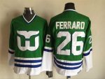 Vintage Hartford Whalers #26 FERRARO Stitched Green-White-Blue Hockey Jersey Throwback Edition