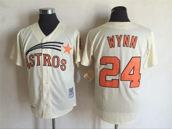 Vintage Houston Astros #24 Jimmy Wynn Stitched Cream Baseball Jersey Throwback Edition