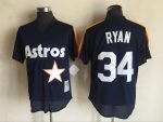 Vintage Houston Astros #34 Nolan Ryan Stitched Navy Blue Baseball Jersey Throwback Edition