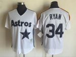 Vintage Houston Astros #34 Nolan Ryan Stitched White Black Baseball Jersey Throwback Edition