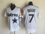 Vintage Houston Astros #7 Craig Biggio Stitched White Black Baseball Jersey Throwback Edition