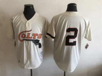 Vintage Houston Colt .45s #2 Stitched Cream Baseball Jersey Throwback Edition