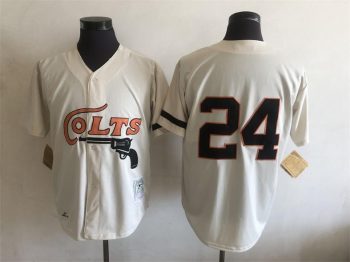 Vintage Houston Colt .45s #24 Stitched Cream Baseball Jersey Throwback Edition