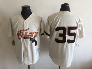 Vintage Houston Colt .45s #35 Stitched Cream Baseball Jersey Throwback Edition