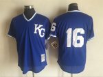 Vintage Kansas City Royals #16 Bo Jackson Stitched Royal Blue Mesh Baseball Jersey Throwback Edition