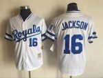 Vintage Kansas City Royals #16 Bo Jackson Stitched White Baseball Jersey Throwback Edition