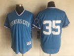 Vintage Kansas City Royals #35 Dan Quisenberry Stitched Light Blue Baseball Jersey Throwback Edition