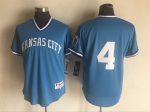 Vintage Kansas City Royals #4 Frank White Stitched Light Blue Baseball Jersey Throwback Edition