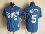 Vintage Kansas City Royals #5 George Brett Stitched Light Blue Baseball Jersey Throwback Edition