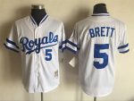 Vintage Kansas City Royals #5 George Brett Stitched White Baseball Jersey Throwback Edition