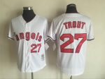 Vintage Los Angeles Angels #27 Mike Trout Stitched White Baseball Jersey Throwback Edition