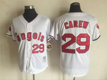 Vintage Los Angeles Angels #29 Rod Carew Stitched White Baseball Jersey Throwback Edition