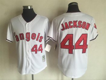 Vintage Los Angeles Angels #44 Reggie Jackson Stitched White Baseball Jersey Throwback Edition