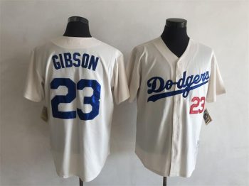 Vintage Los Angeles Dodgers #23 Kirk Gibson Stitched White Baseball Jersey Throwback Edition