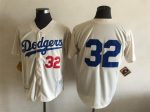 Vintage Los Angeles Dodgers #32 Stitched Cream Baseball Jersey Throwback Edition